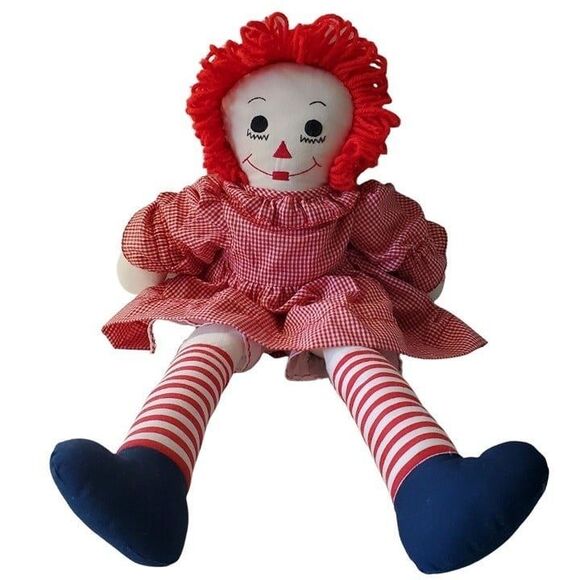 Vintage 1980s Raggedy Ann Push Doll Stuffed Toy 22" GUC - Picture 3 of 9
